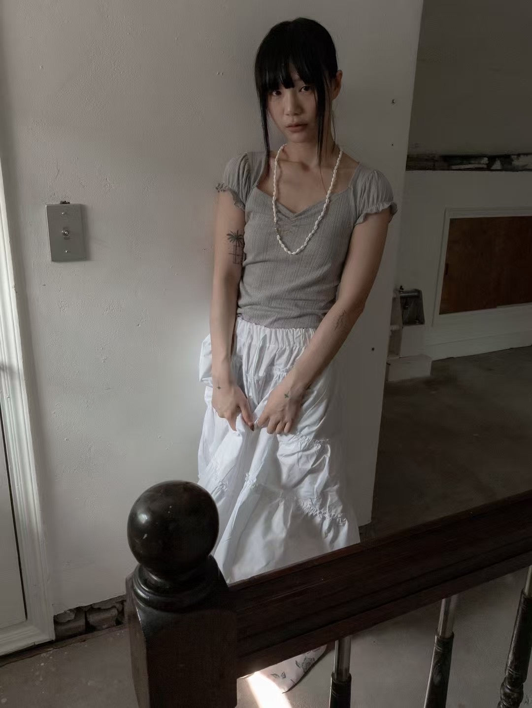 方領領花邊短袖 Square Collar Short Sleeves