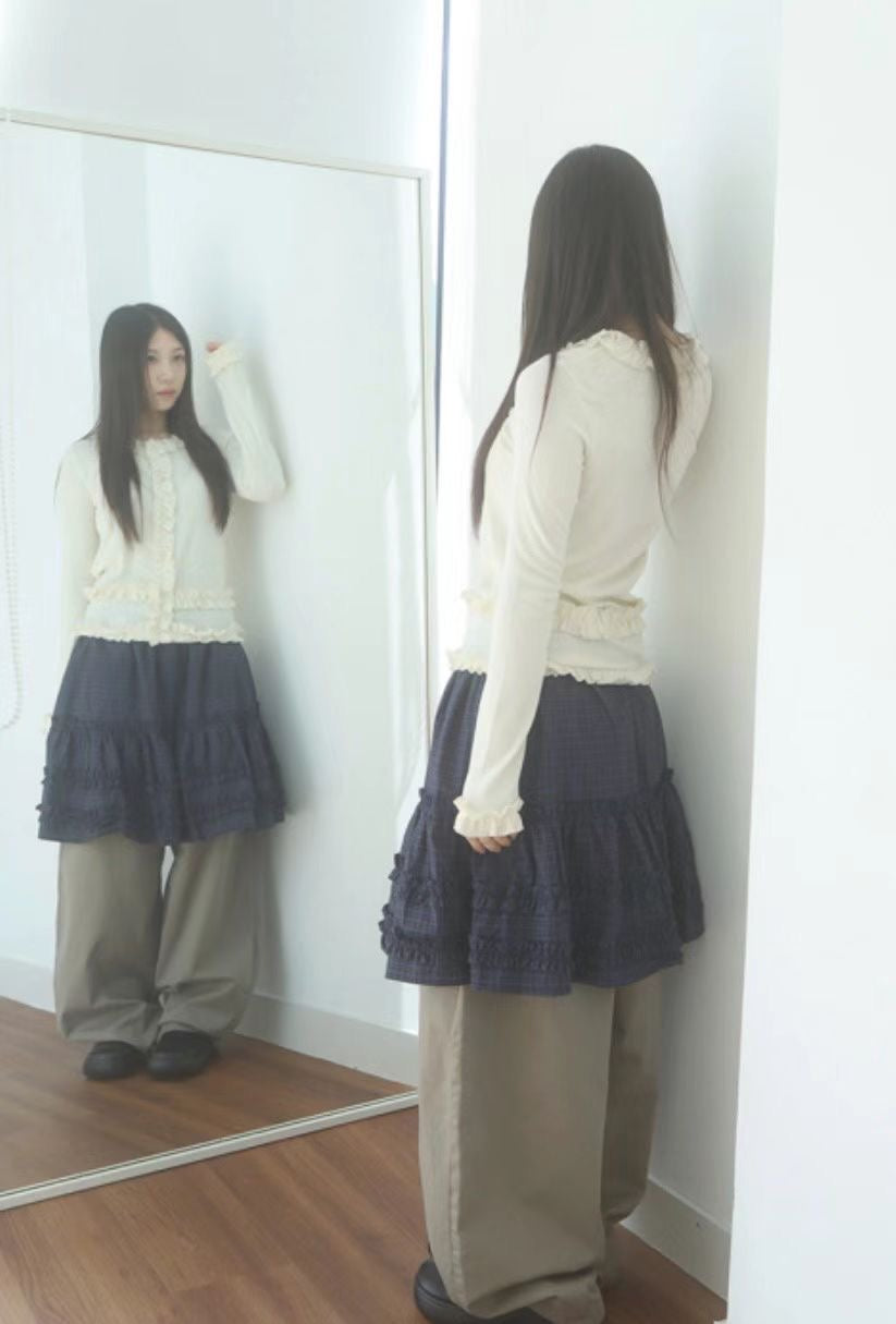 荷葉花邊針織上衣 Ruffle Lace Kint Top