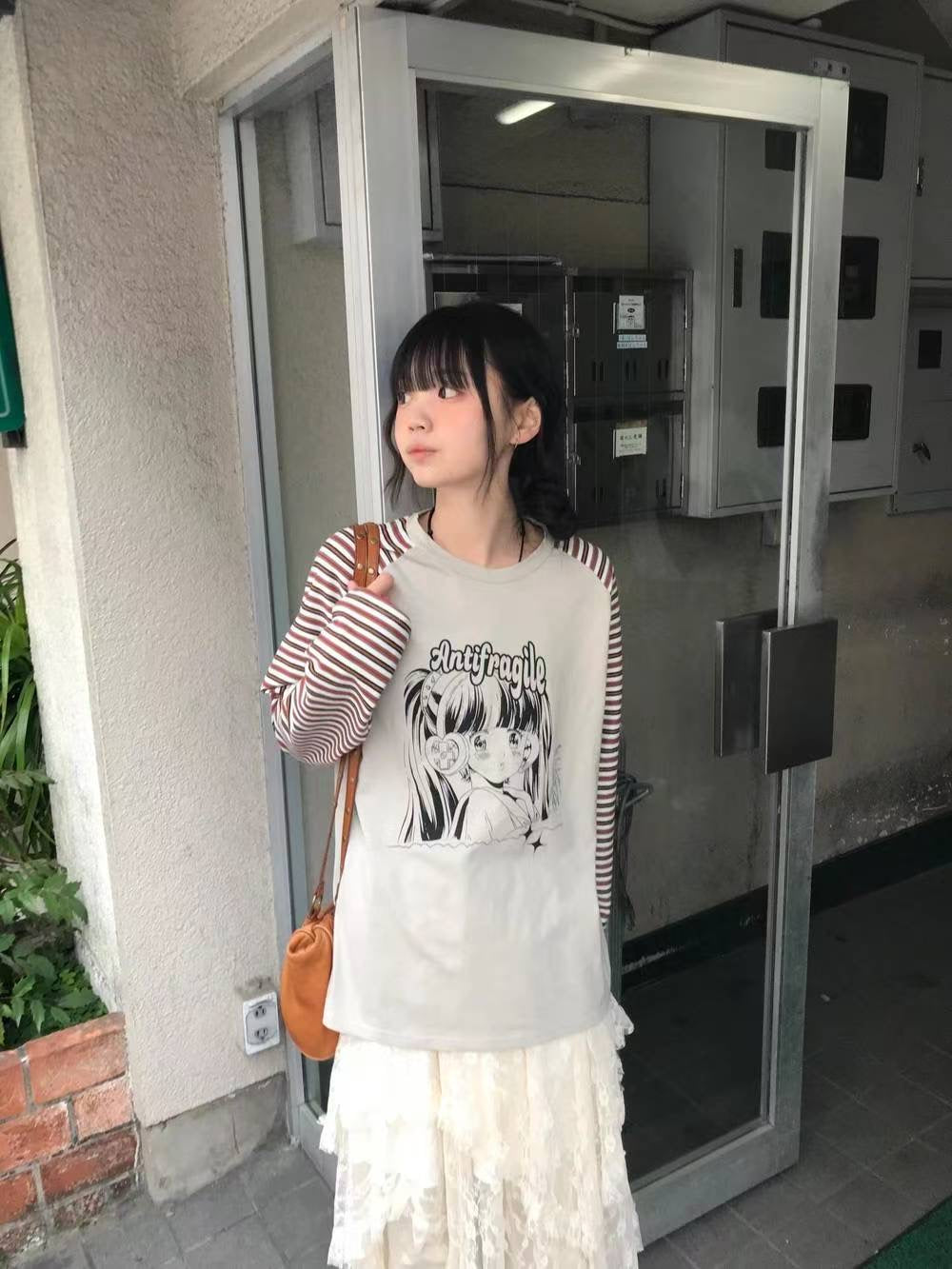 少女印花條紋長袖 Girls Print Striped Long Sleeves