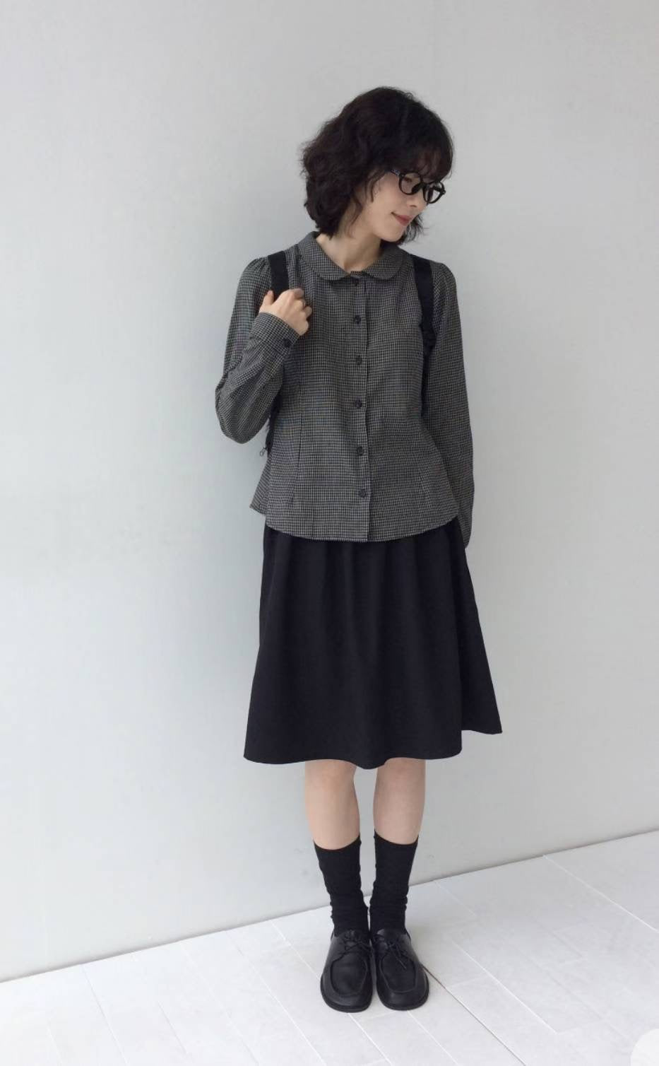 復古格仔長袖襯衫 Vintage Checkered Long-Sleeved Shirt