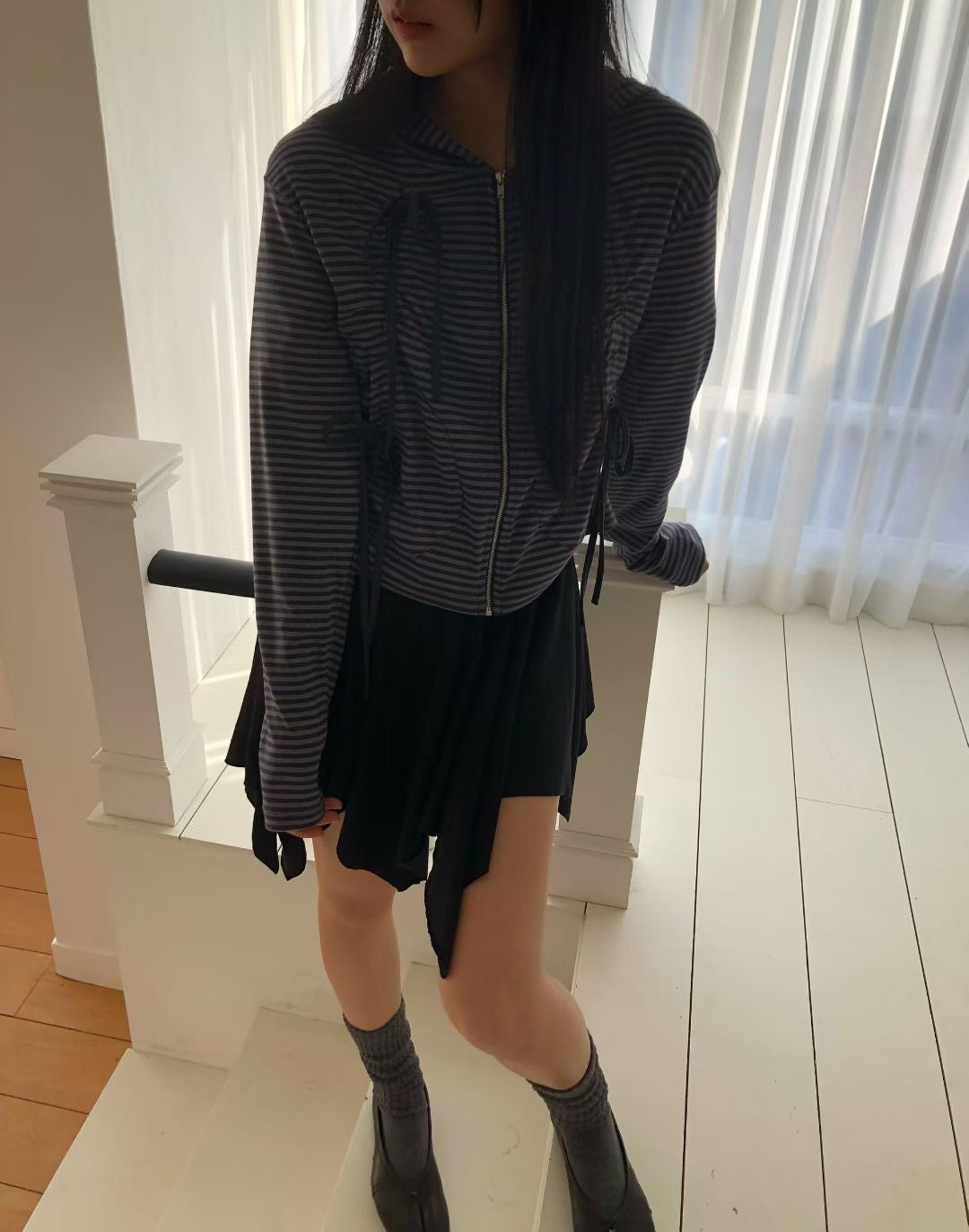條紋蝴蝶結外套 Striped Bow-Tie Jacket