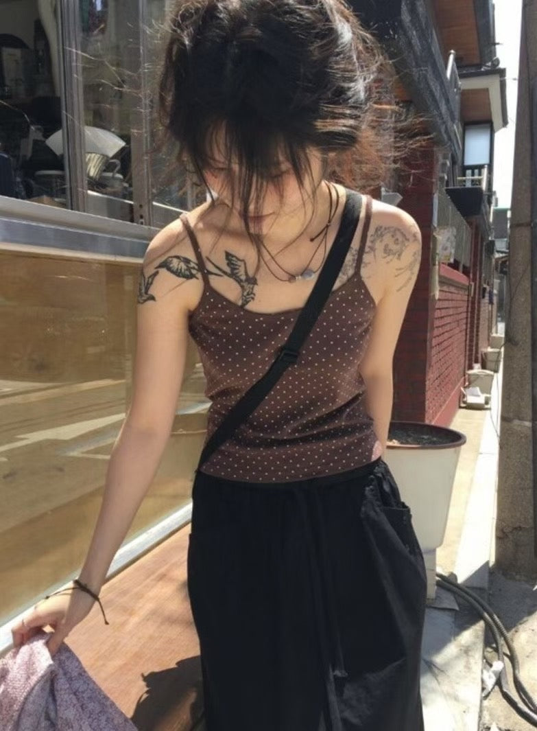 修身波點吊帶 Slim Fit Polka Dot Cami Top
