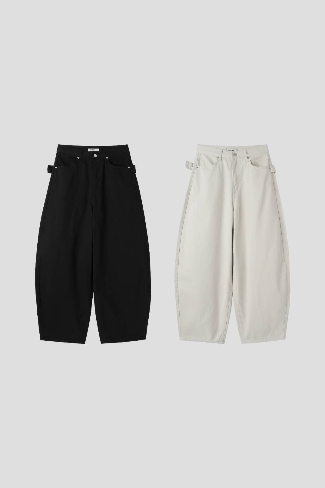 鉚釘腰帶彎刀褲 Rivet Belt Embroidery Wide Pants