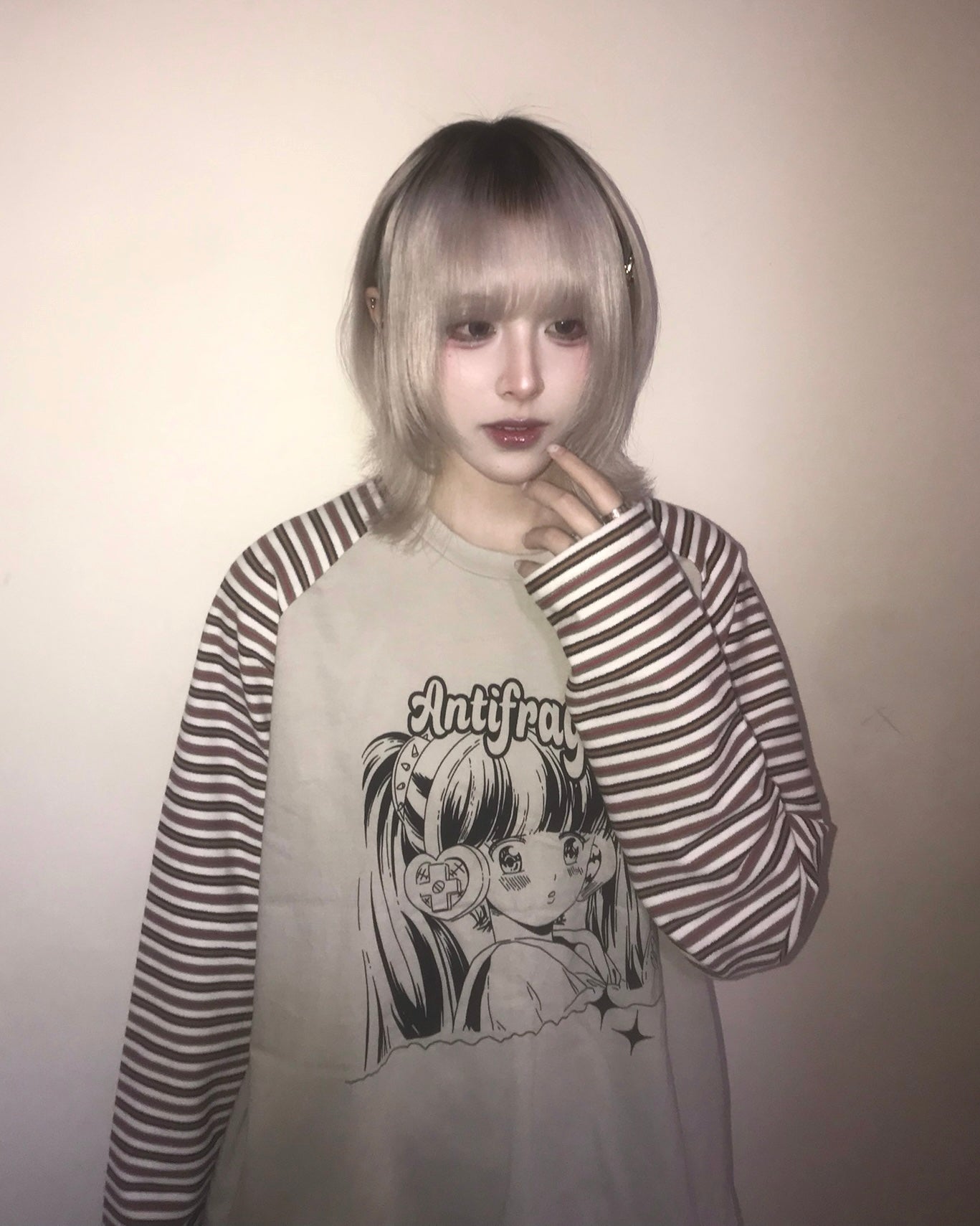 少女印花條紋長袖 Girls Print Striped Long Sleeves