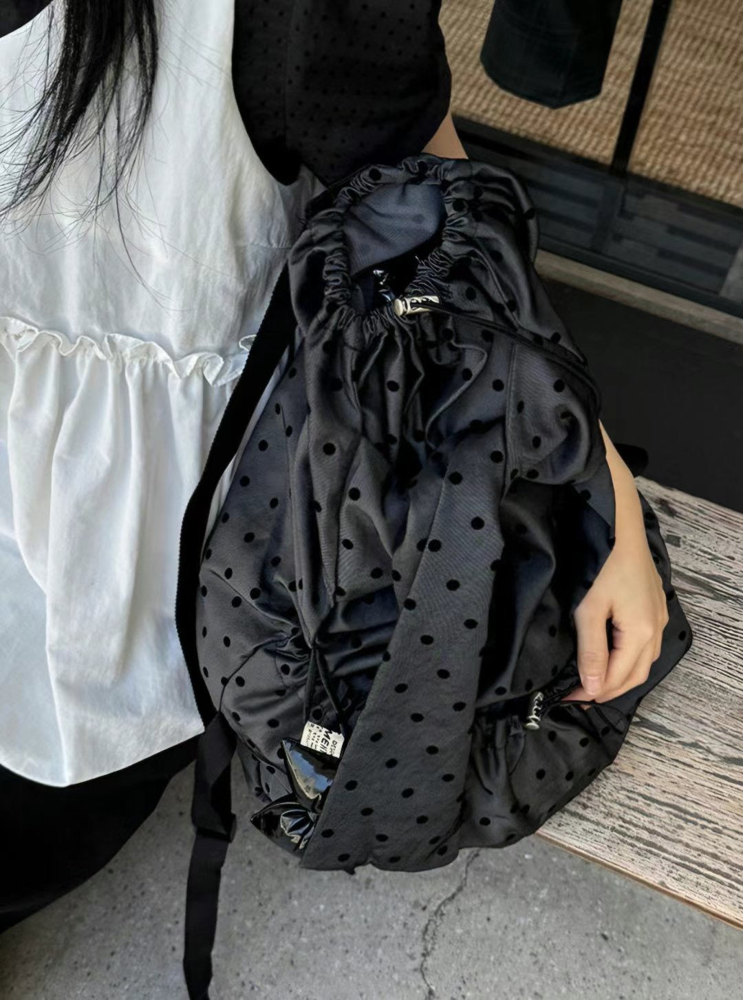 波點蝴蝶結背囊 Polka Dot Bow Backpack