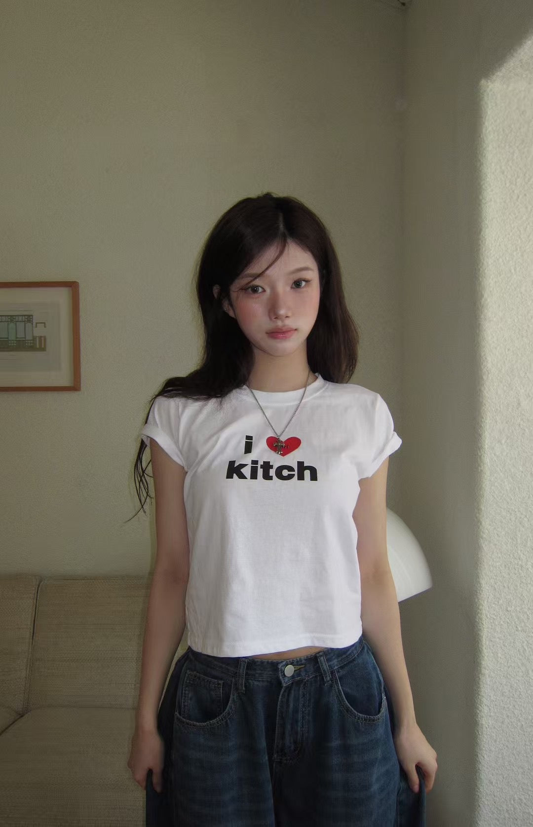 I LOVE KITCH Printed Short-Sleeves