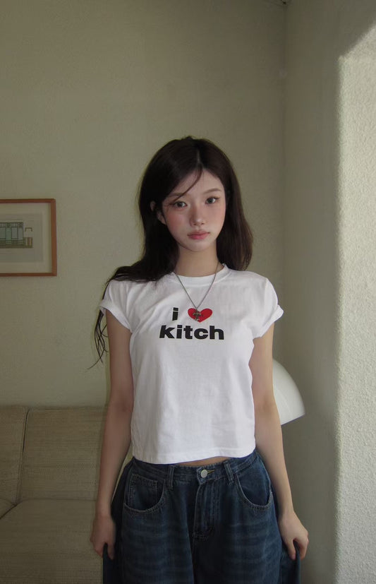 I LOVE KITCH 印花短版短袖 I LOVE KITCH Printed Short-Sleeves