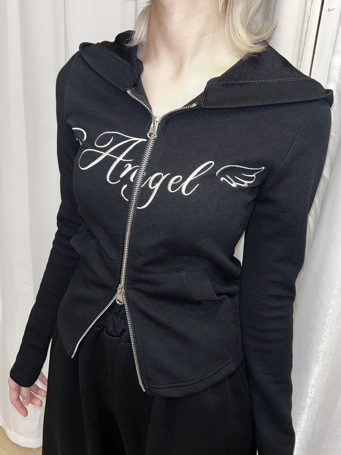 天使翅膀V領拉鏈外套 Angel Wings V Neck Zipper Jacket