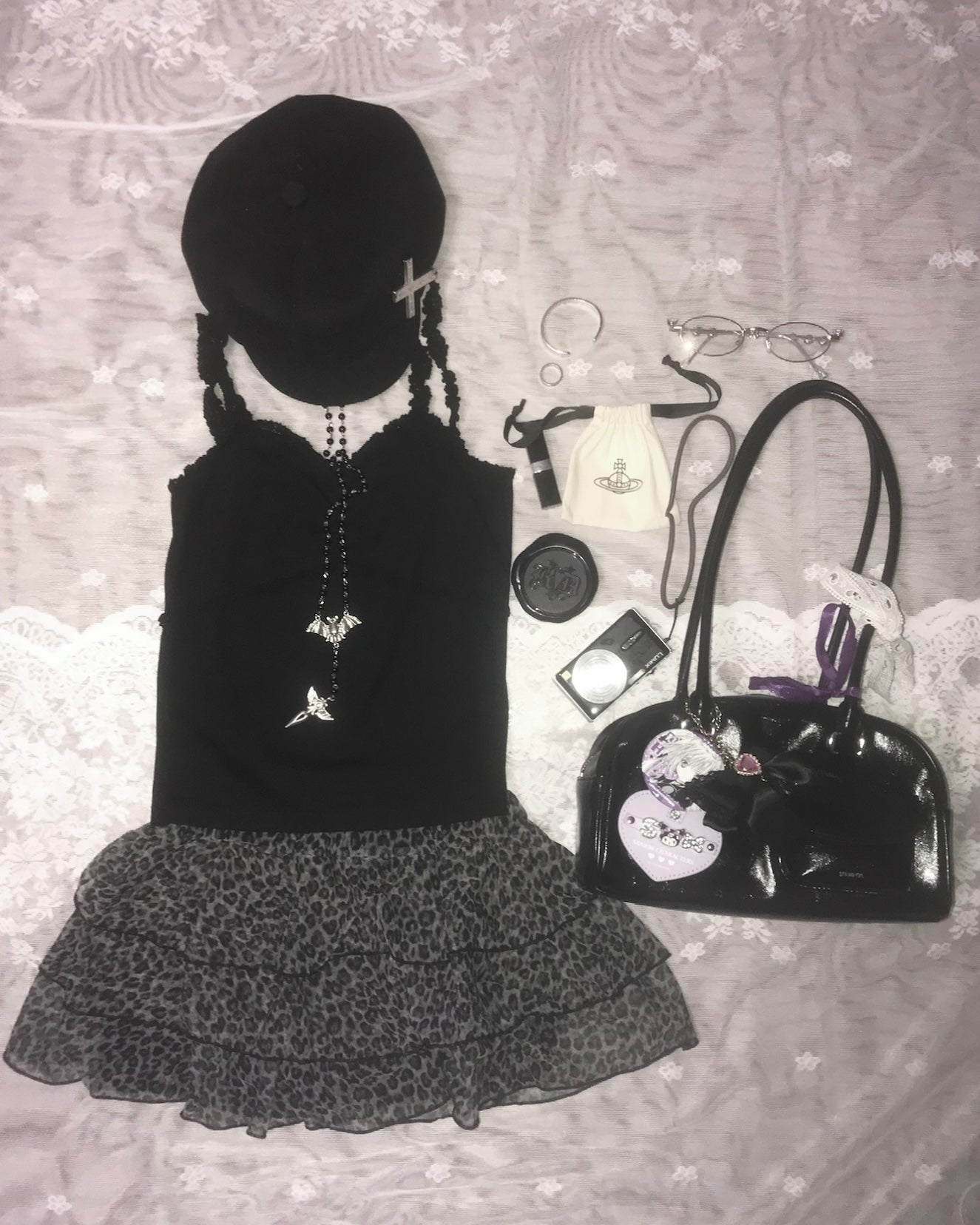 豹紋蛋糕短裙 Leopard Print Layered Cake Skirt