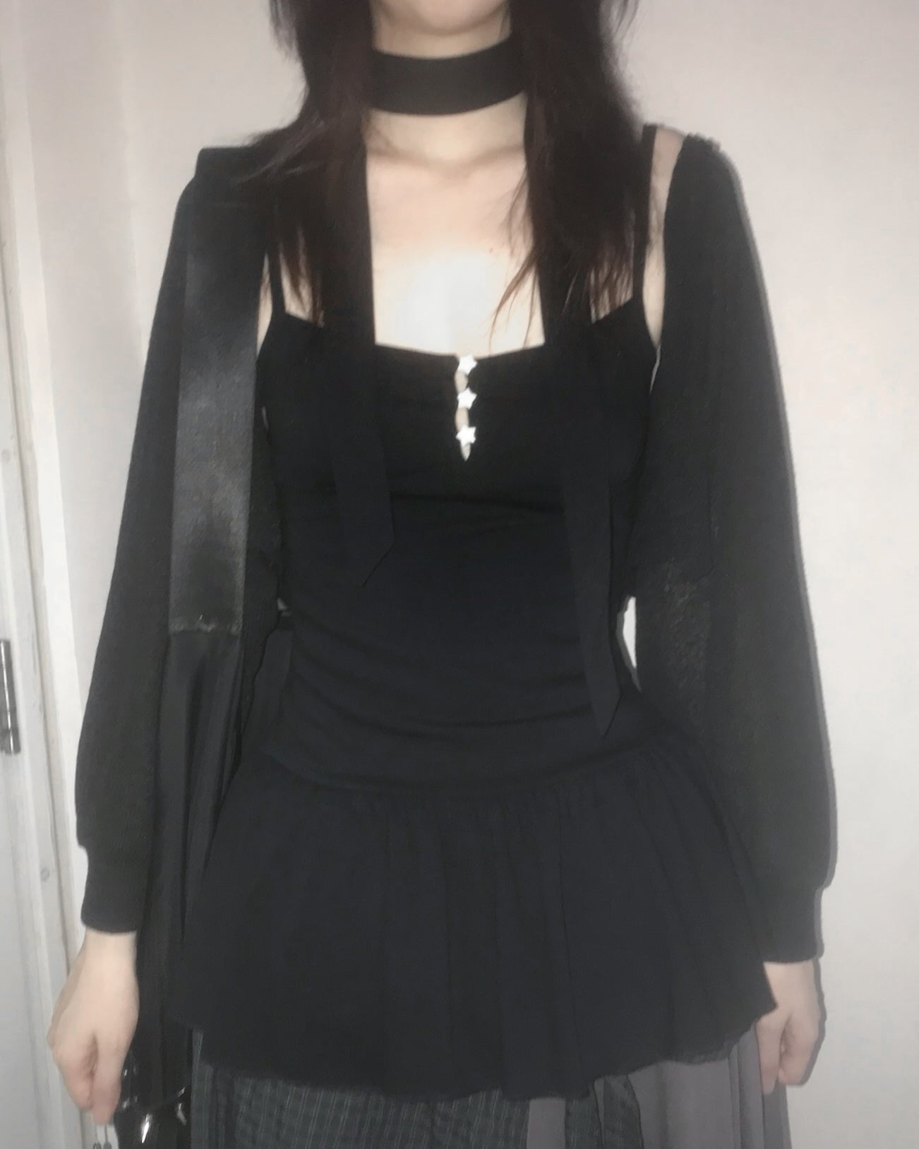 星星鈕扣掛頸裙擺吊帶 Star Button Halter Neck Vest