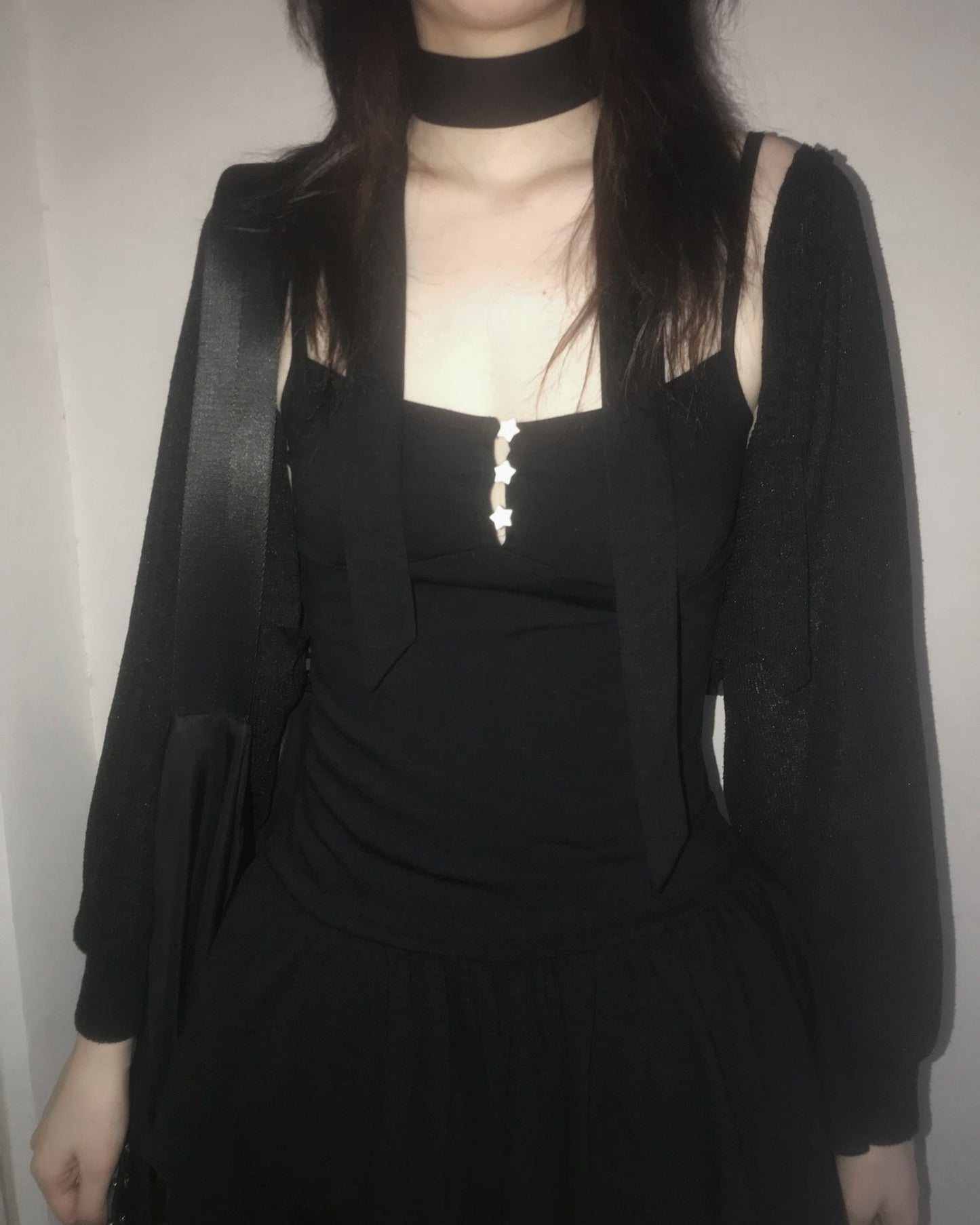 星星鈕扣掛頸裙擺吊帶 Star Button Halter Neck Vest