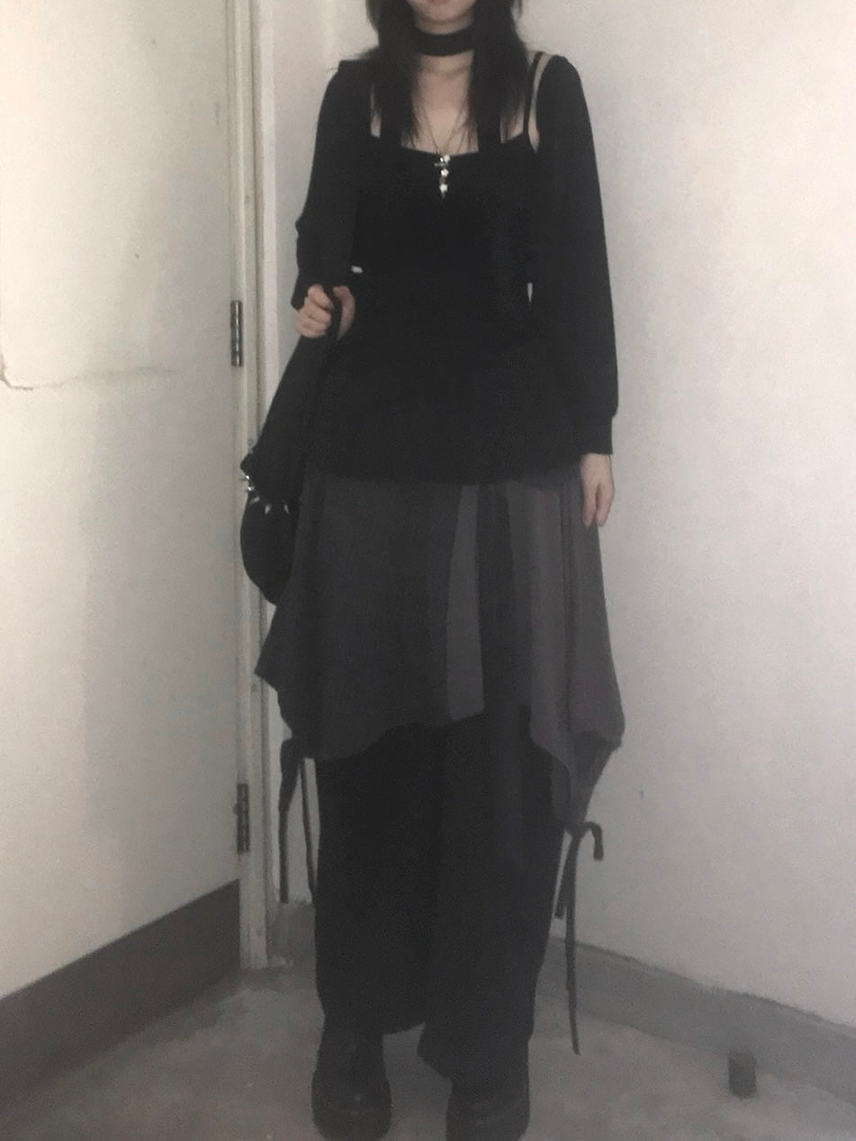 星星鈕扣掛頸裙擺吊帶 Star Button Halter Neck Vest