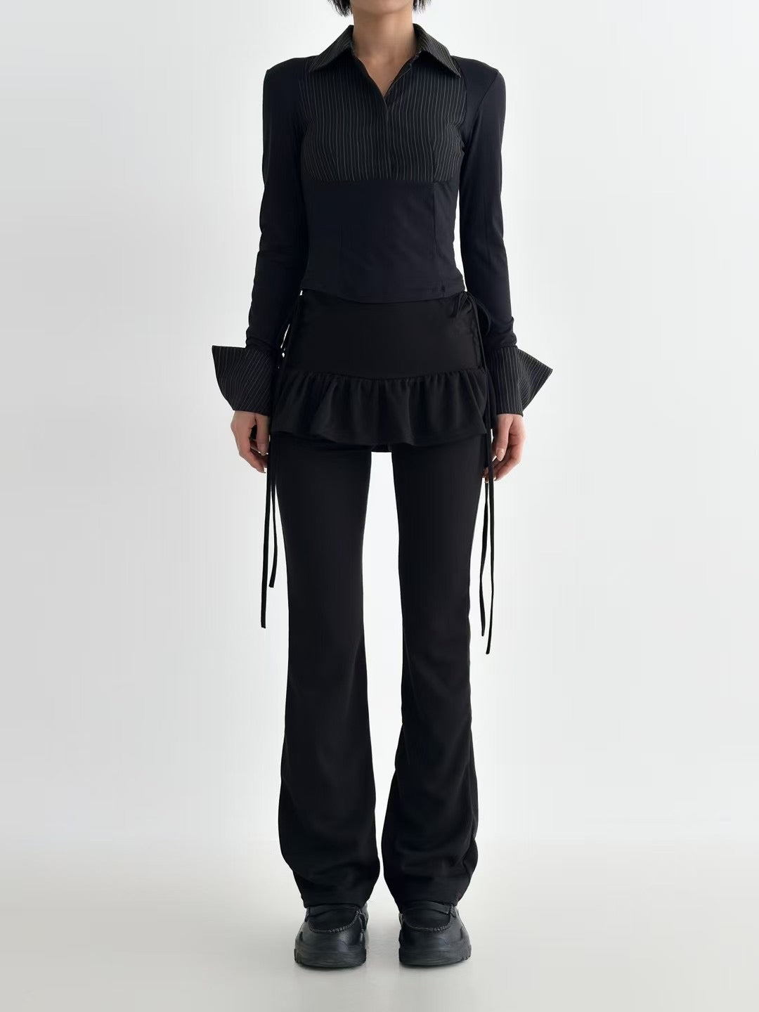 荷葉邊喇叭裙褲 Ruffled Skirt Over Pants