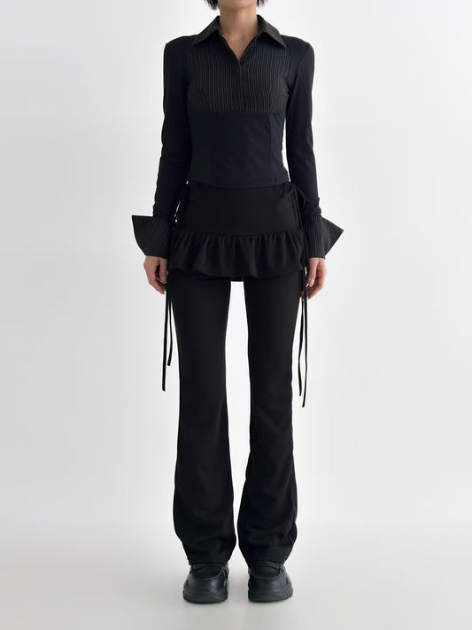 Ruffled Skirt Over Pants