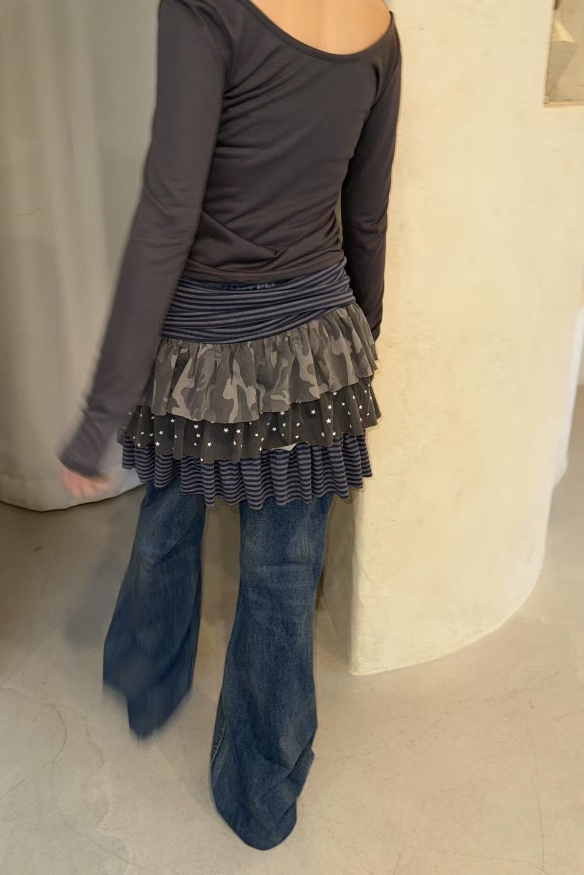 Two-Way拼布疊穿蛋糕裙 Two-Way Patchwork Layered Cake Skirt