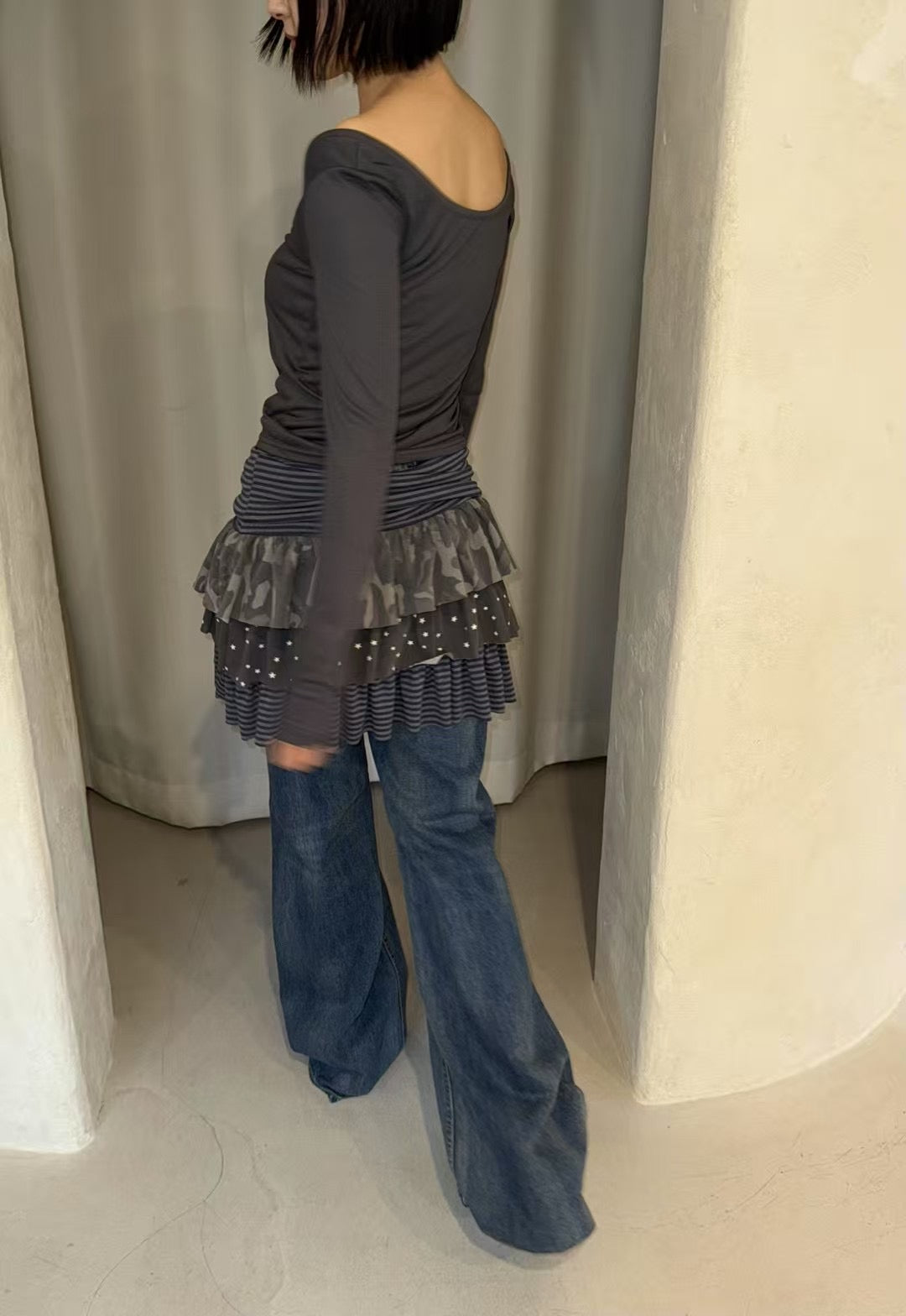 Two-Way拼布疊穿蛋糕裙 Two-Way Patchwork Layered Cake Skirt