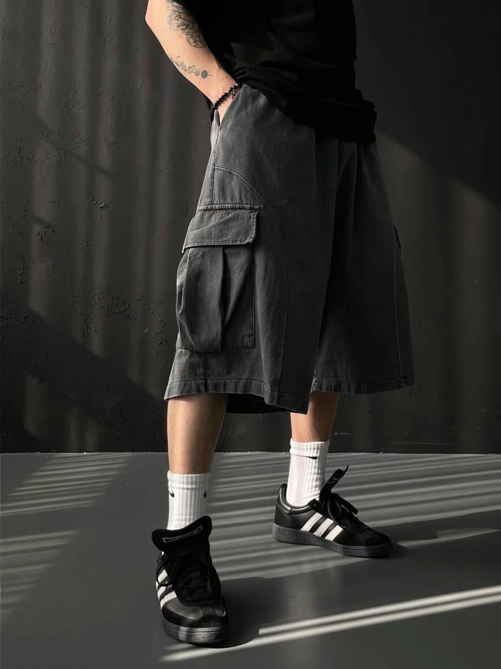【Unisex】口袋牛仔五分短褲Pocket Denim Shorts