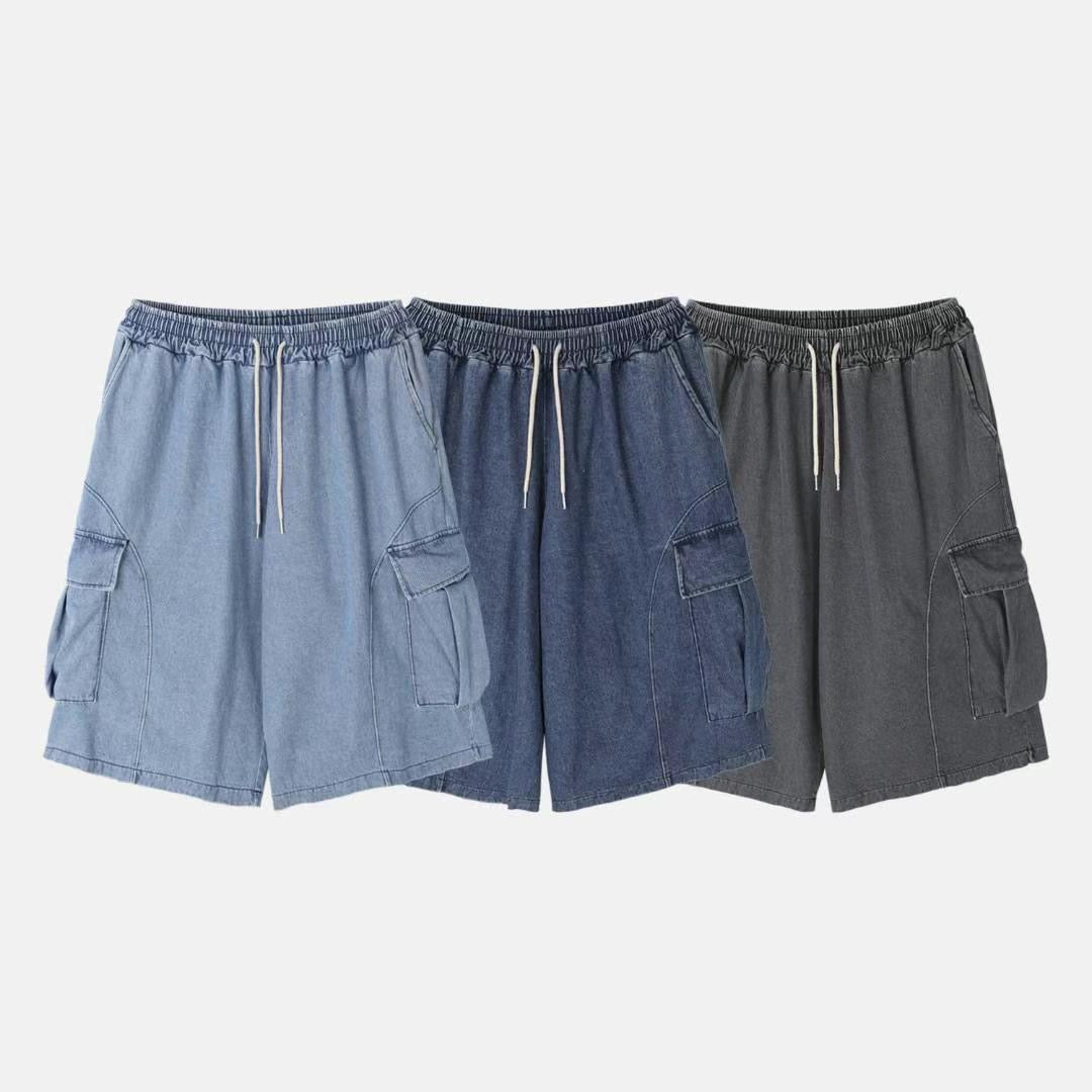 【Unisex】口袋牛仔五分短褲Pocket Denim Shorts