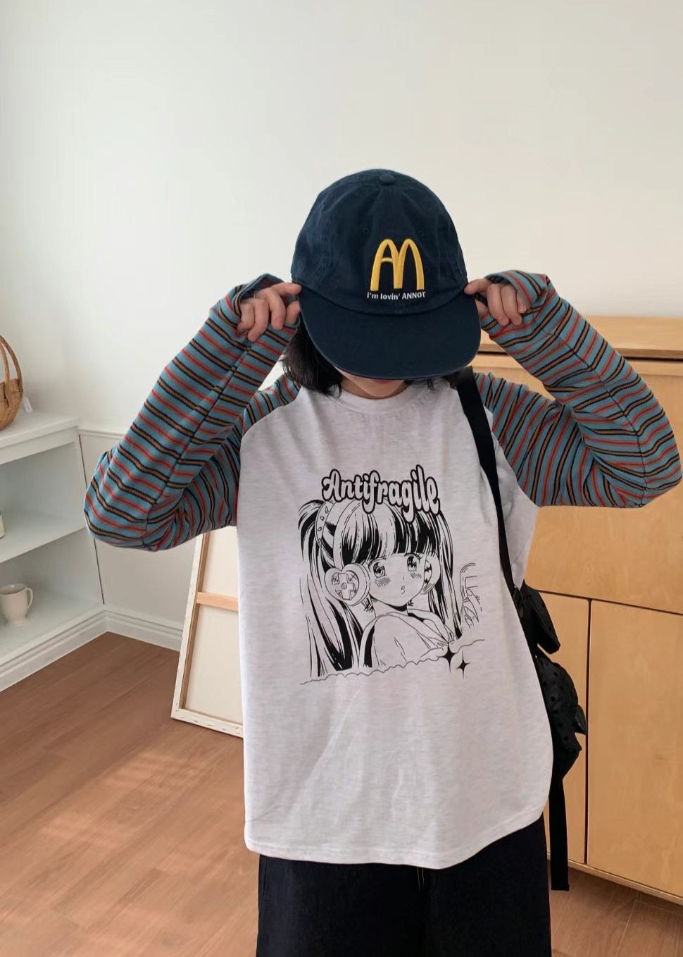 少女印花條紋長袖 Girls Print Striped Long Sleeves