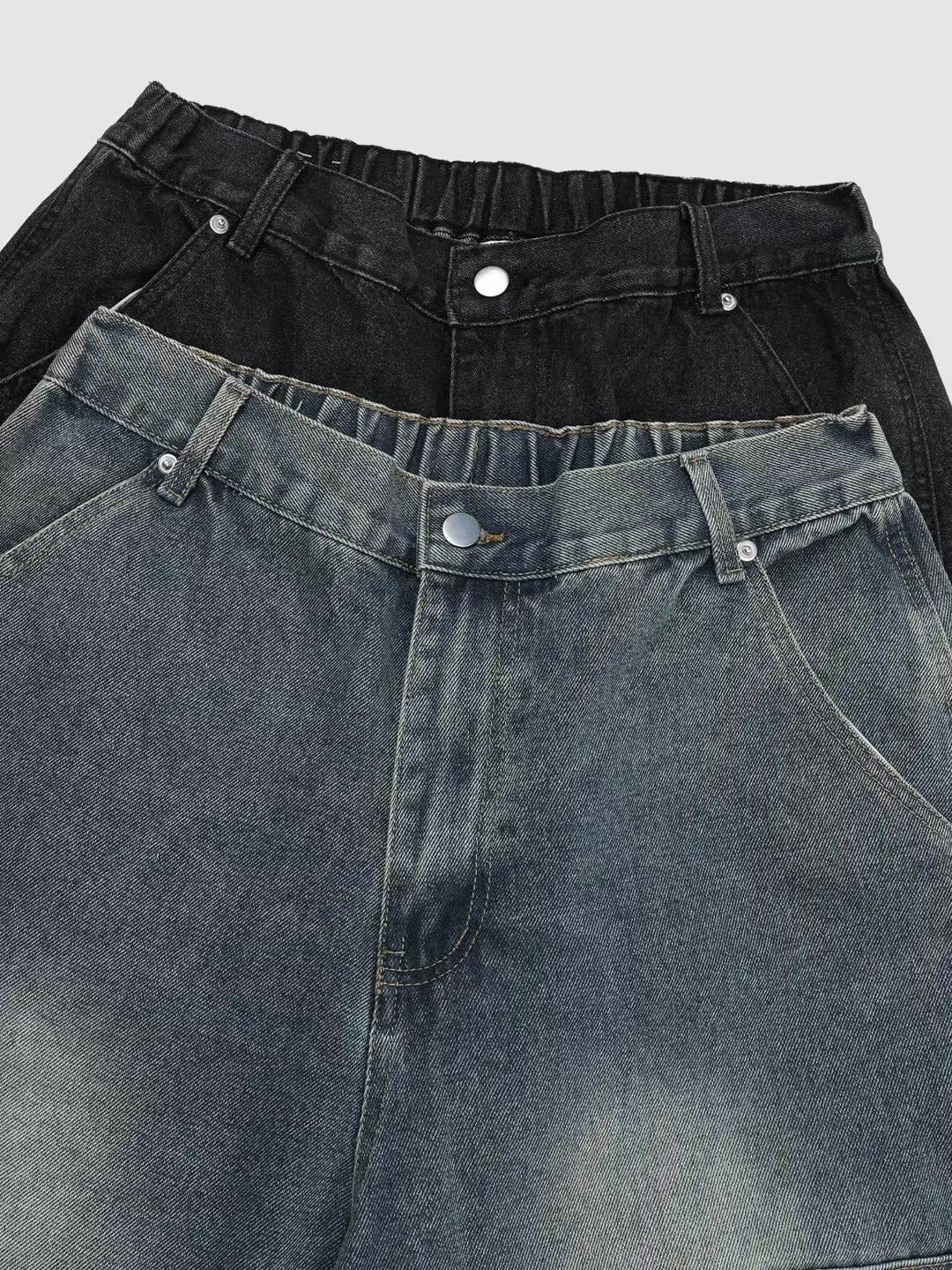 【Unisex】反轉口袋牛仔五分短褲 Reverse Pocket Denim Shorts