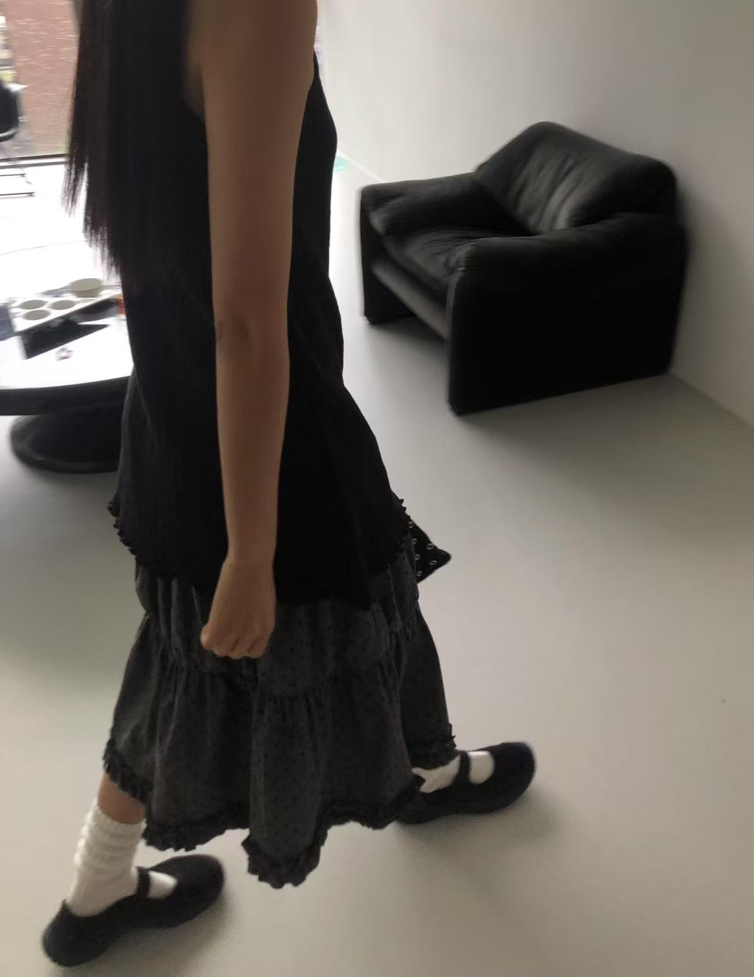 復古波點蛋糕長裙 Retro Polka Dot Maxi Skirt