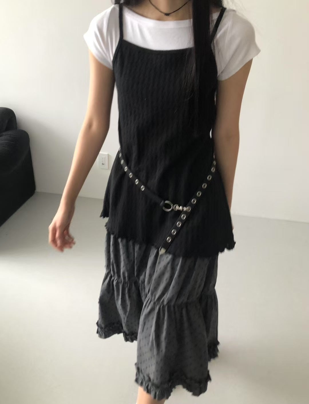 復古波點蛋糕長裙 Retro Polka Dot Maxi Skirt