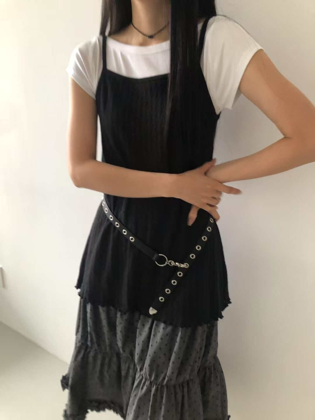 復古波點蛋糕長裙 Retro Polka Dot Maxi Skirt