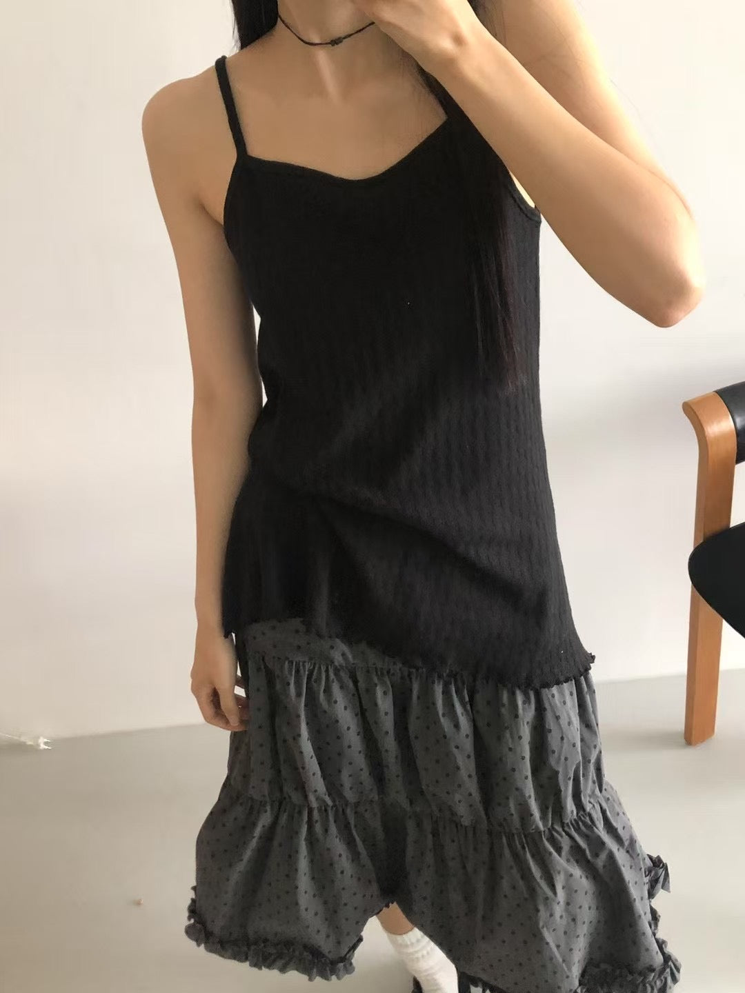 復古波點蛋糕長裙 Retro Polka Dot Maxi Skirt