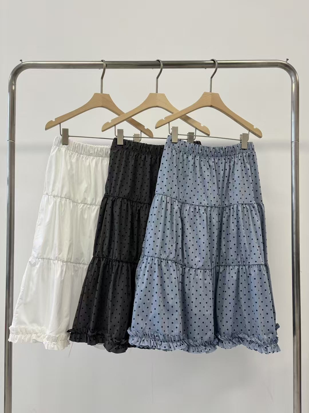 復古波點蛋糕長裙 Retro Polka Dot Maxi Skirt