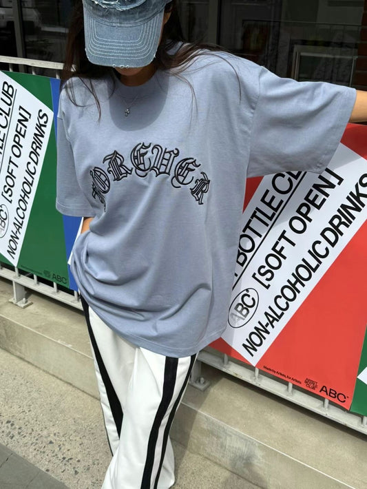 【Unisex】字母印花短袖T-Shirt Letter Printed Short Sleeve T-Shirt