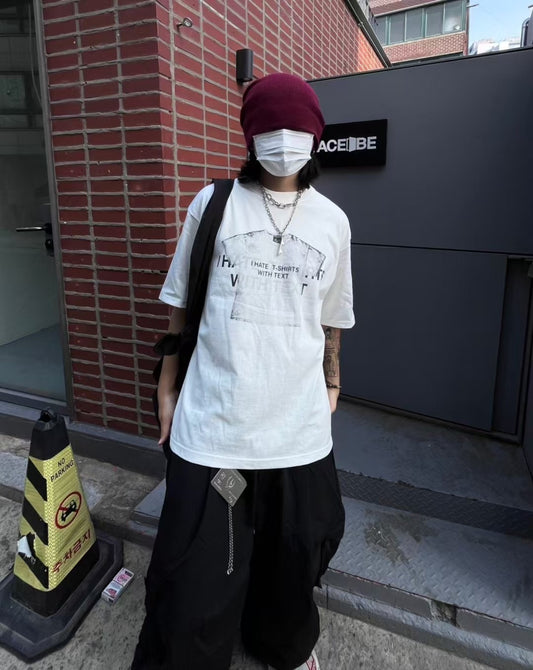 【Unisex】"I HATE T-SHIRTS WITH TEXT"短袖 "I HATE T-SHIRTS WITH TEXT" T-Shirt