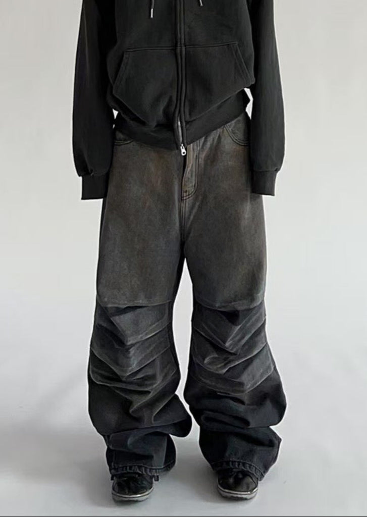 【Unisex】皺摺堆堆牛仔褲 Wrinkled Beggy Jeans