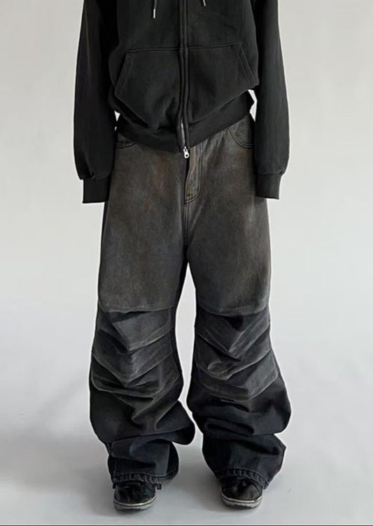 【Unisex】皺摺堆堆牛仔褲 Wrinkled Beggy Jeans