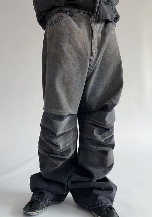 【Unisex】皺摺堆堆牛仔褲 Wrinkled Beggy Jeans