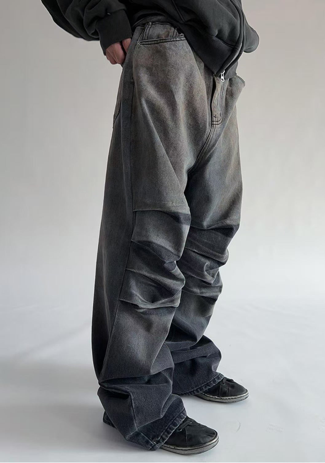 【Unisex】皺摺堆堆牛仔褲 Wrinkled Beggy Jeans