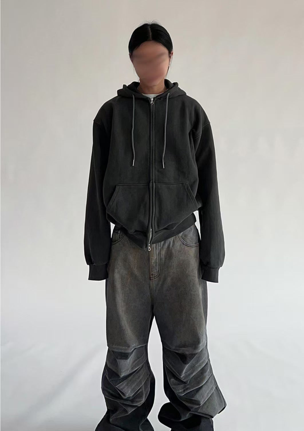 【Unisex】皺摺堆堆牛仔褲 Wrinkled Beggy Jeans
