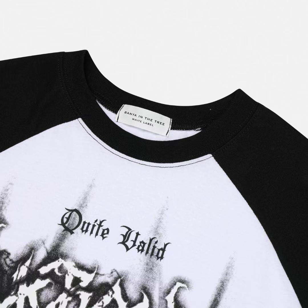 【Unisex】撞色印花短袖T-Shirt Printed Contrast Short-sleeved T-shirt