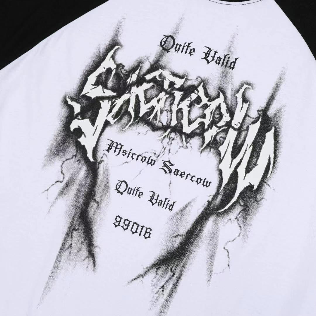 【Unisex】撞色印花短袖T-Shirt Printed Contrast Short-sleeved T-shirt