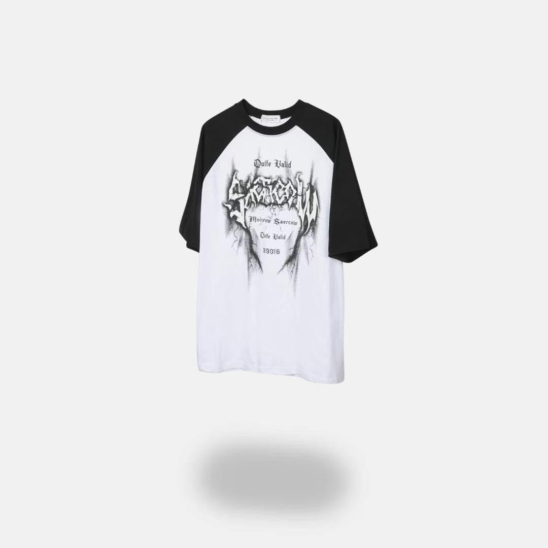 【Unisex】撞色印花短袖T-Shirt Printed Contrast Short-sleeved T-shirt