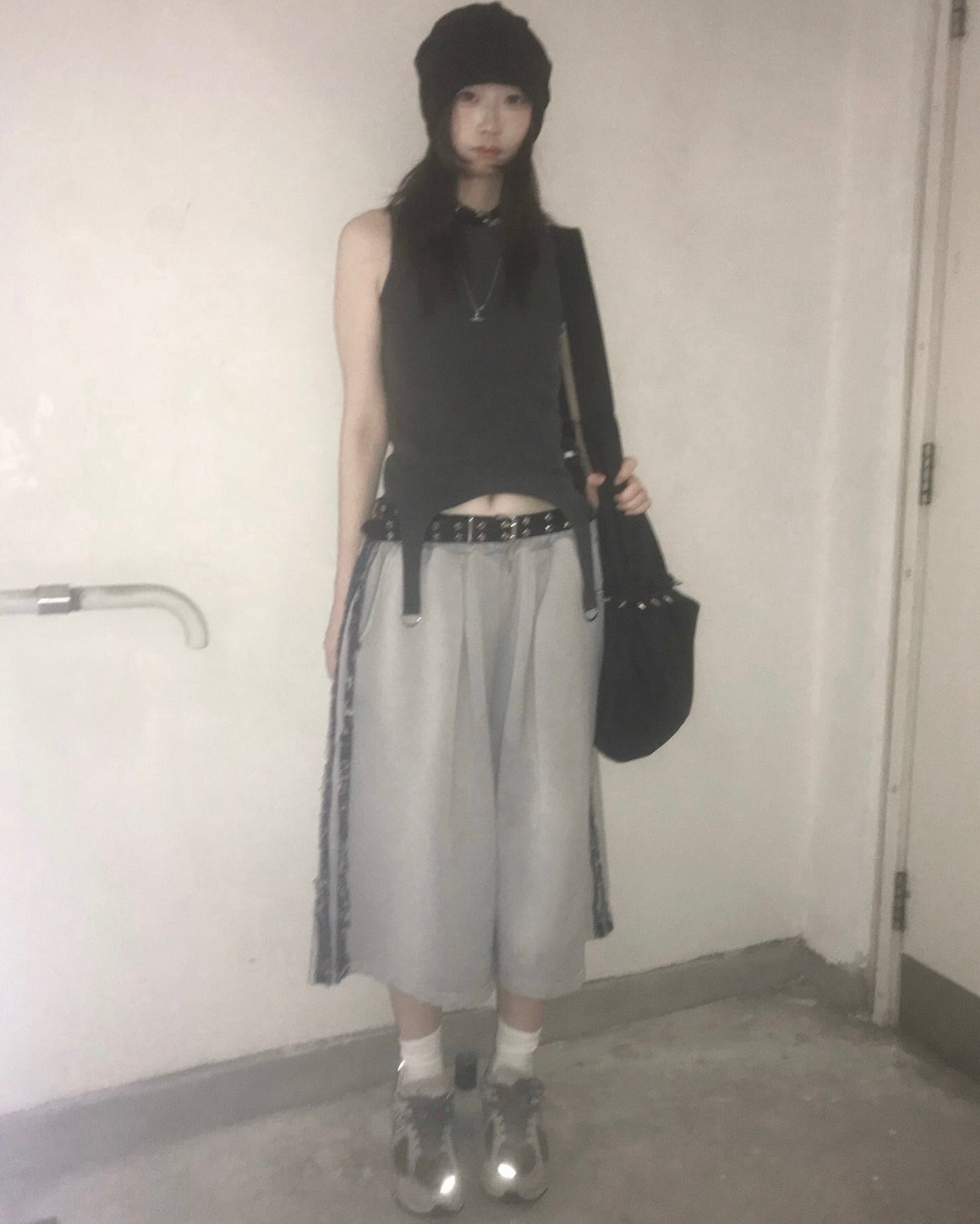 【Unisex】牛仔毛邊五分棉褲 Denim Raw Edge Cotton Trousers