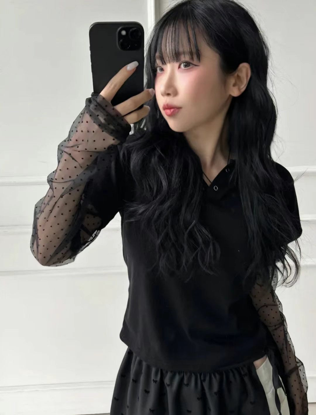 假兩件蕾絲打底短袖衛衣 Mock Two-piece Lace Bottom Short-sleeved Sweatshirt