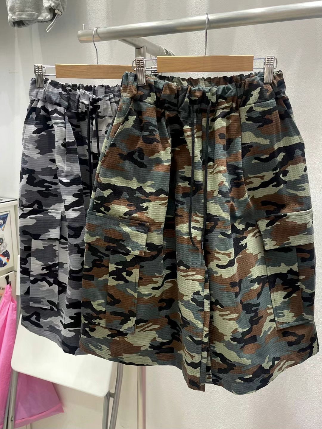 【Unisex】迷彩五分褲