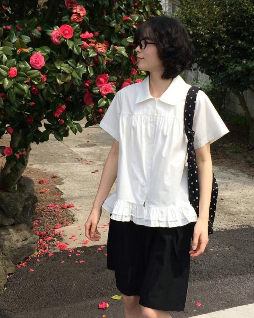 復古裙擺襯衫 Retro Peplum Shirt