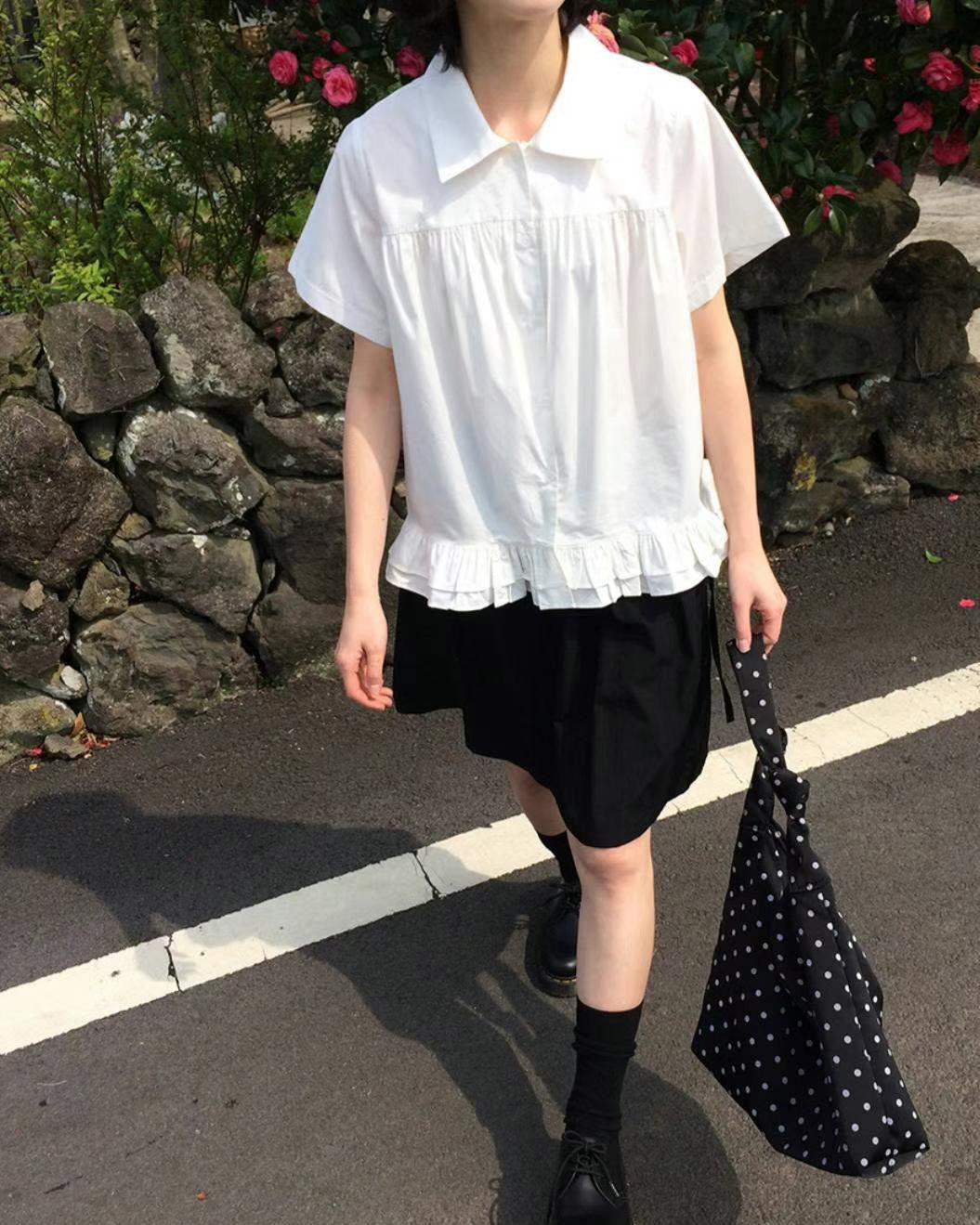 復古裙擺襯衫 Retro Peplum Shirt