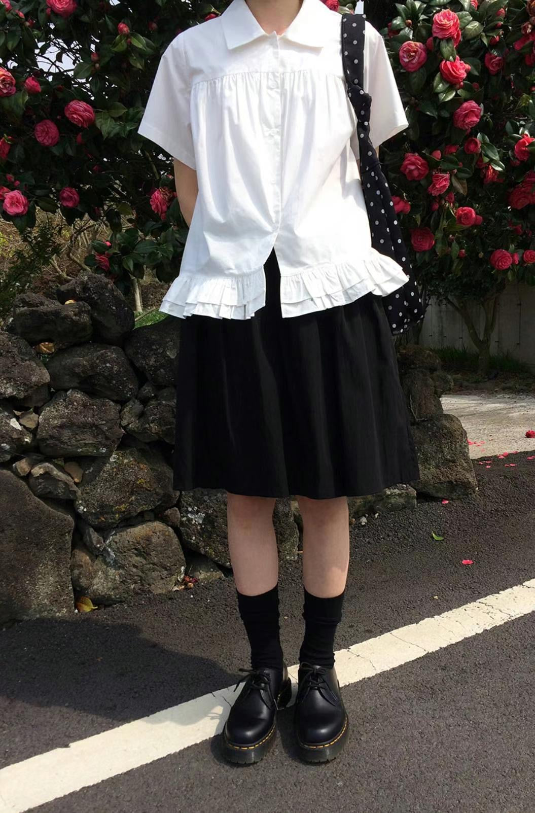 復古裙擺襯衫 Retro Peplum Shirt