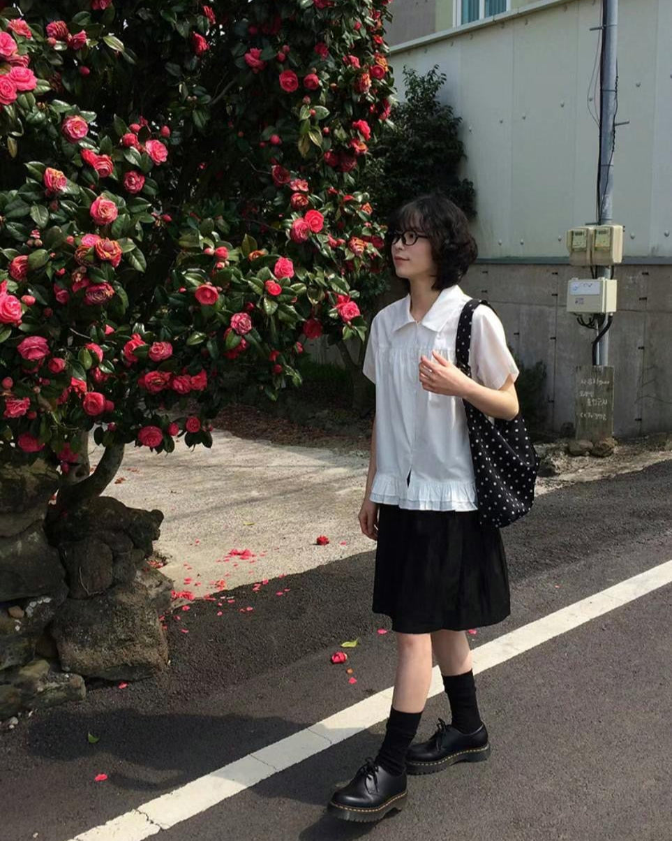 復古裙擺襯衫 Retro Peplum Shirt