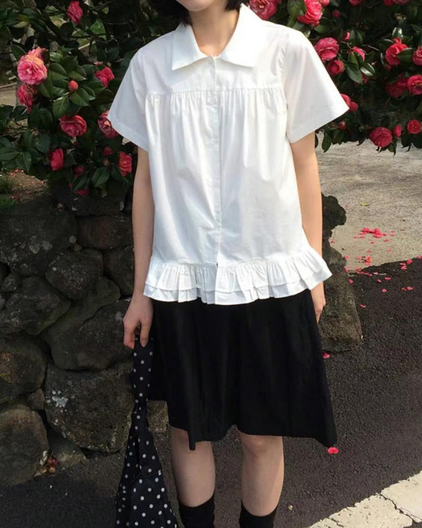 復古裙擺襯衫 Retro Peplum Shirt