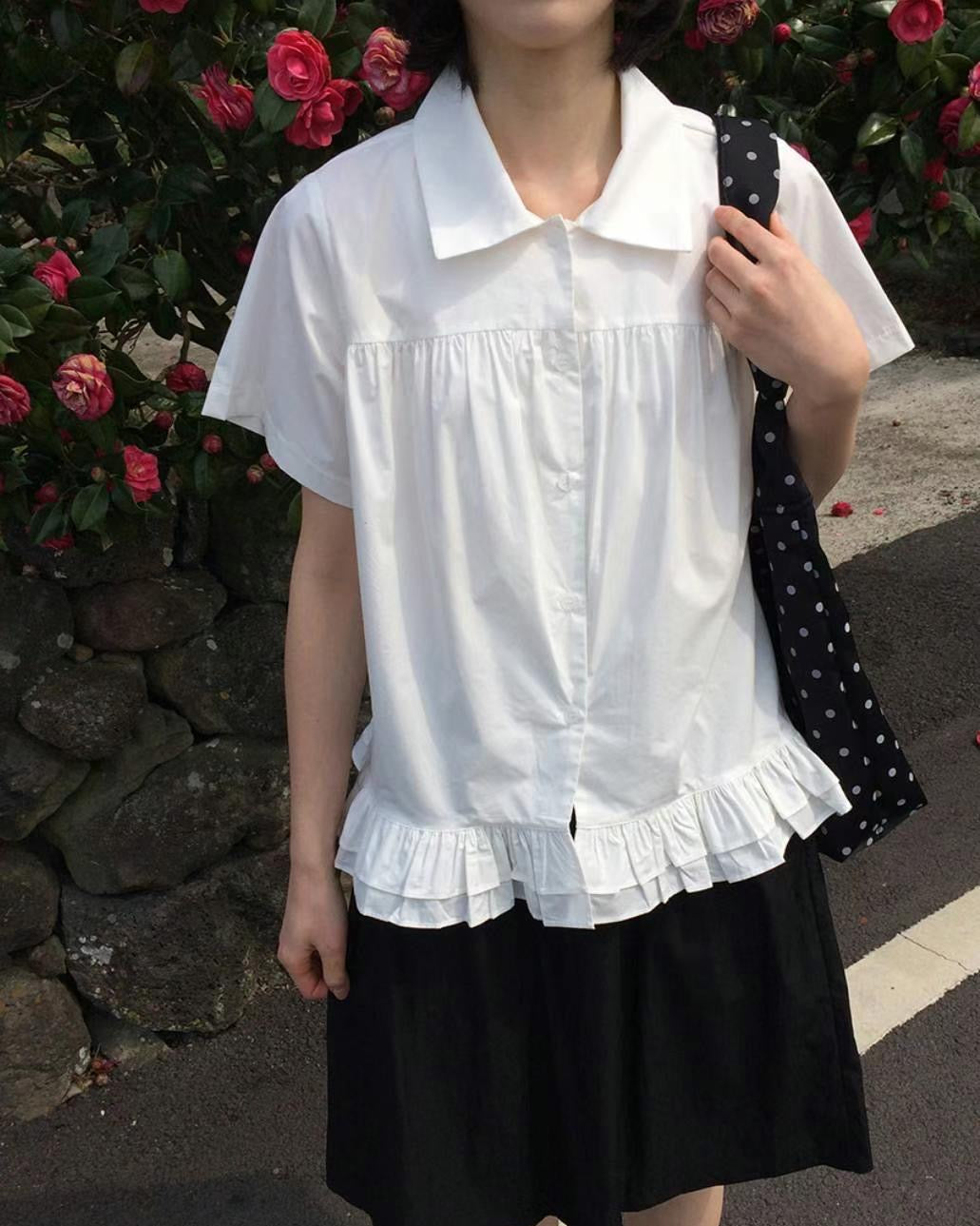 復古裙擺襯衫 Retro Peplum Shirt