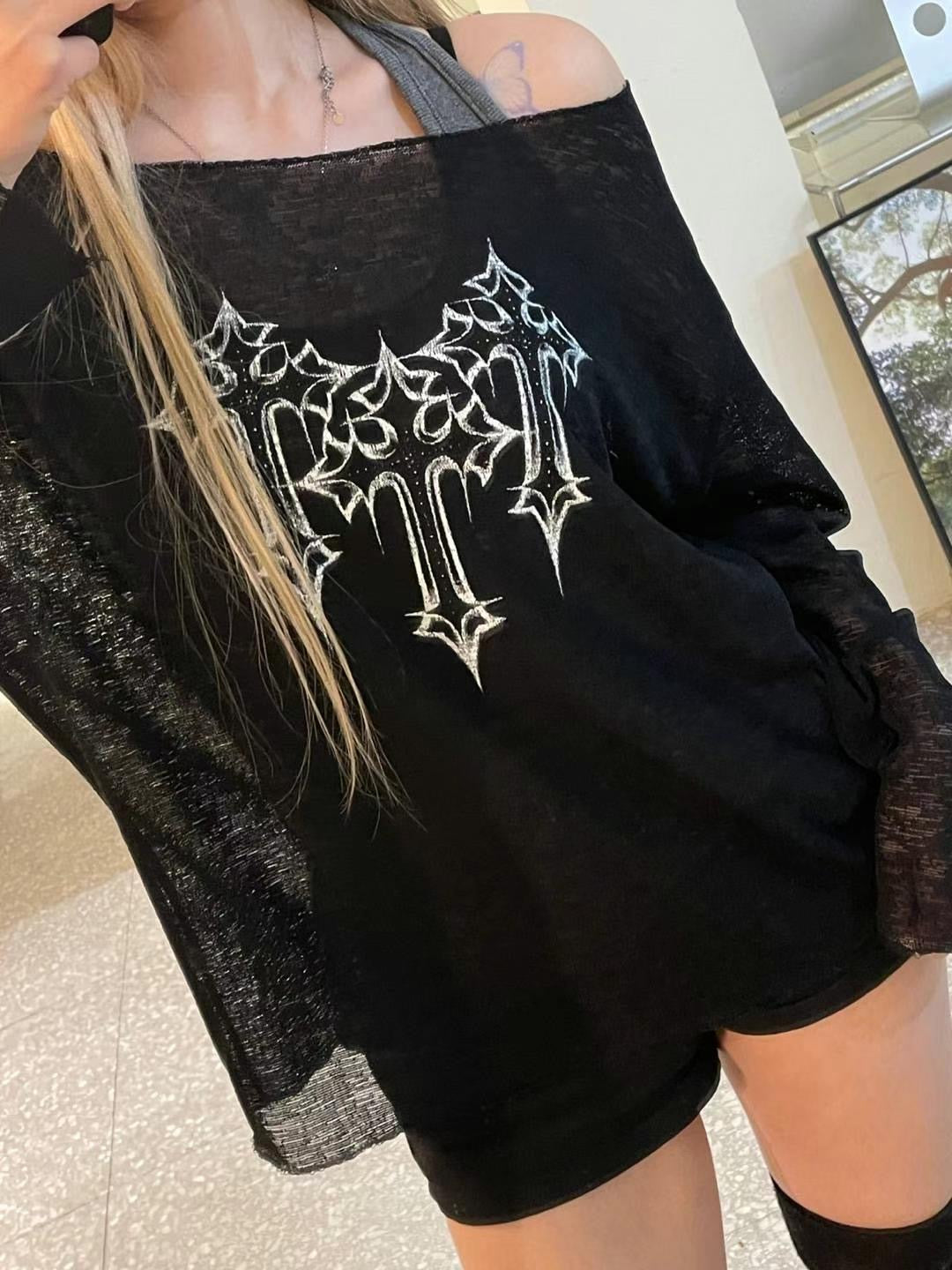 十字架透膚罩衣 Sheer Cross Blouse