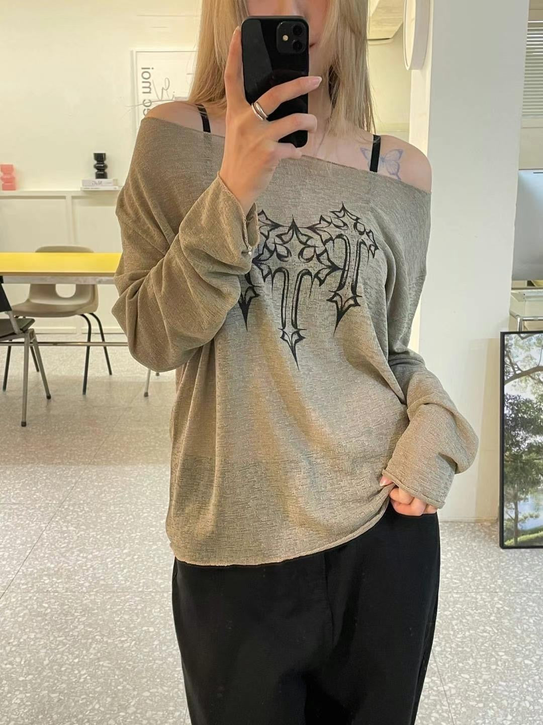 十字架透膚罩衣 Sheer Cross Blouse